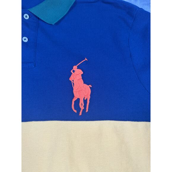Polo Ralph Lauren XXL Colorblock Big Pony Mesh Polo Shirt Big Tall Mens - Picture 3 of 10